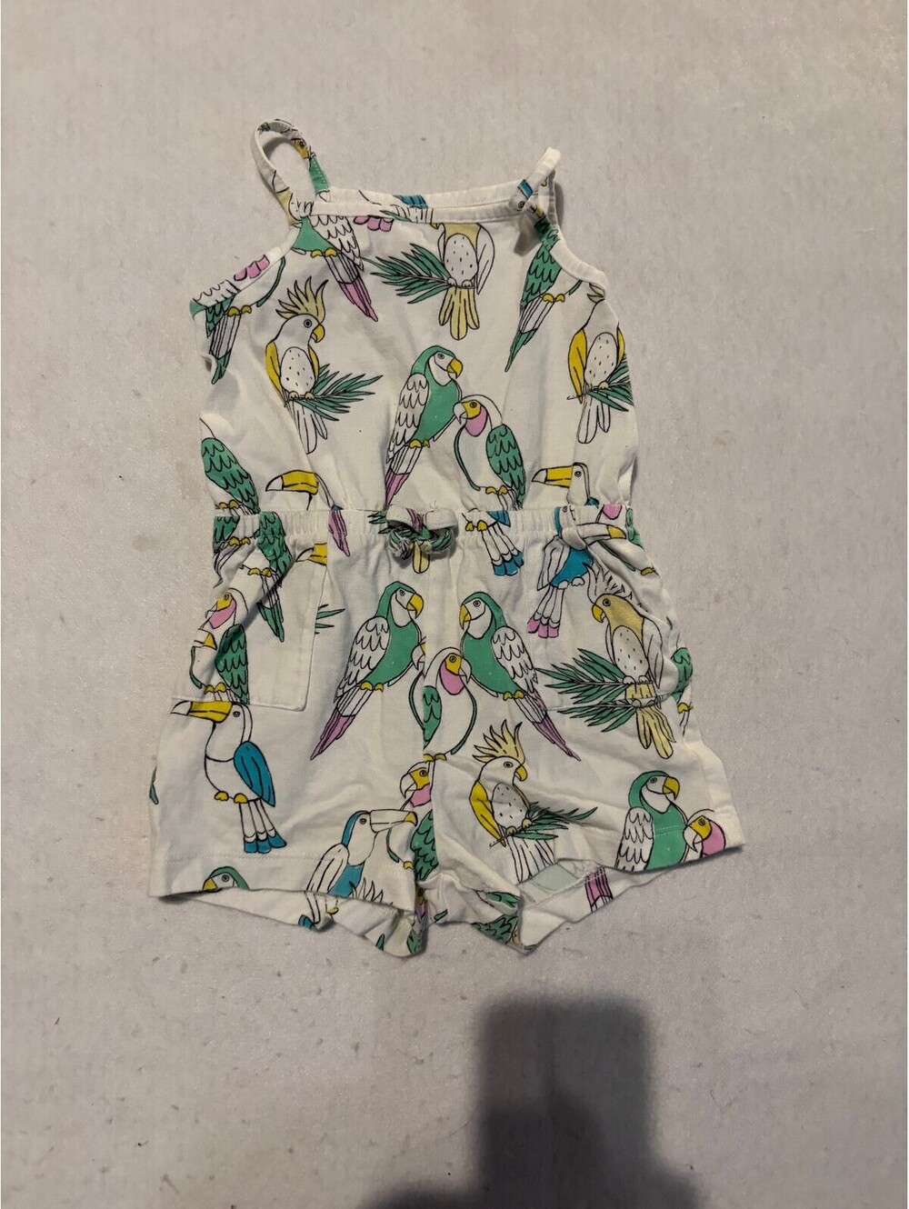 Wonder Nation Toddler Girls' 3T Parrot Print Romper
